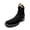 Black, variant on Men’s Genuine Leather Square Toe Embossed Python Snake Print Short Ankle Cowboy Boot