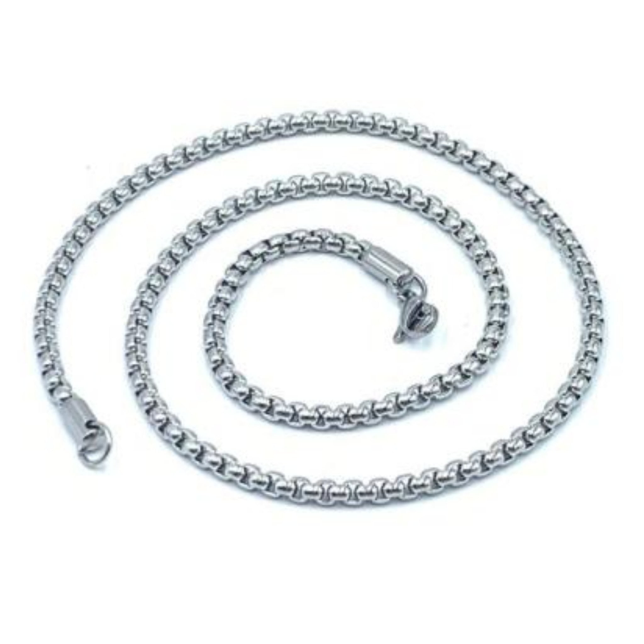 2/3/4mm Men Womens 316L Stainless Steel Silver Oval Link Chain Necklace Gift 