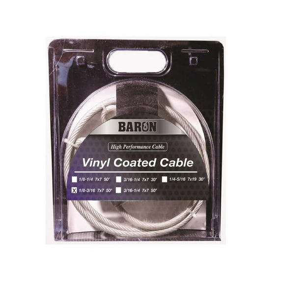 Baron 50201/50210 Vinyl Cable, 1/8" - 3/16" x 50'