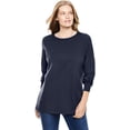 thumbnail image 1 of T-shirt à Manches Longues à Col Ras du Cou Parfait pour Femmes Grande Taille, 1 of 6