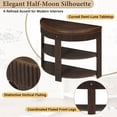 thumbnail image 4 of Aukfa 37" Fluted Half Moon Console Table with Drawer & Open Shelves, Entryway Accent Table for Living Room Hallway, Espresso, 4 of 8