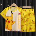 thumbnail image 1 of Conjunto de pijama de dibujos animados de Pikachu para niños y niñas, ropa de dormir de manga corta de Pokémon, Jersey, ropa de dormir para el hogar, Verano qym unisex, 1 of 2