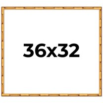 36x32 Frame Gold Bamboo Solid Wood Picture Frame | 1 Inch Moulding Width | Interior Frame Depth
