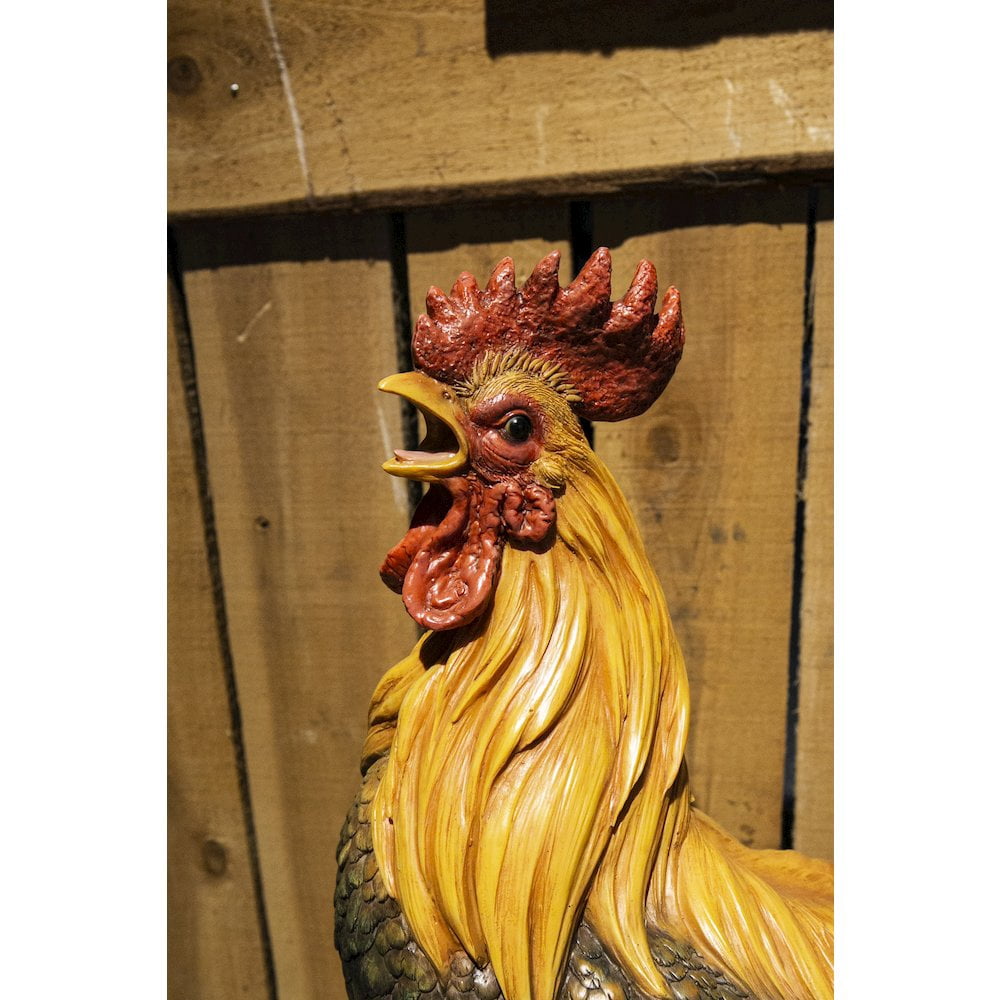 Hi-Line Gift Ltd. Large Cock On A Wood Barrel