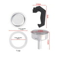 thumbnail image 2 of LITTLE HOME Espresso Coffee Moka Pot Replacement Parts Set - Handle, Gasket Seal, Funnel, Filter for 1 Cups Aluminum Percolator Accessories Kit, Silver and Black, 2 of 9