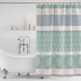 thumbnail image 3 of Farm Fruits Shower Curtain, Waterproof Shower Curtains for Bathroom, Watermelon Lemons Peach Green Grey Striped Washable Fabric Bathtub Curtain Set Bath Decor with 12 Hooks Stall 36"x72", 3 of 8