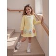thumbnail image 6 of BemeyourBBs Toddler Baby Girl Thanksgiving Dress Outfit Little Girl Fall Winter Clothes Turkey Embroidery Ruffled Long Sleeve Princess Holiday Dress, 6 of 10