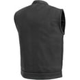 thumbnail image 2 of First Mfg Co - Hotshot - Men's Motorcycle Biker Riding Black Leather Vest - 2X Large, 2 of 5
