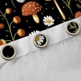 thumbnail image 4 of Homewish Rustic Fungus Plant Kitchen Curtains,Mushrooms Daisy Floral Black Out Curtains Pack of 2 (42x63 Each),Black, 4 of 6