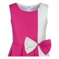 thumbnail image 4 of Girls Dress Color Block Contrast Bow Tie Everyday Party 4, 4 of 6