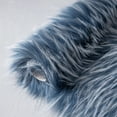 thumbnail image 3 of Soft Fluffy Faux Peacock Fur Area Rug Decorative Indoor Floor Mat, Light Navy, 2 x 3 Feet, 3 of 6