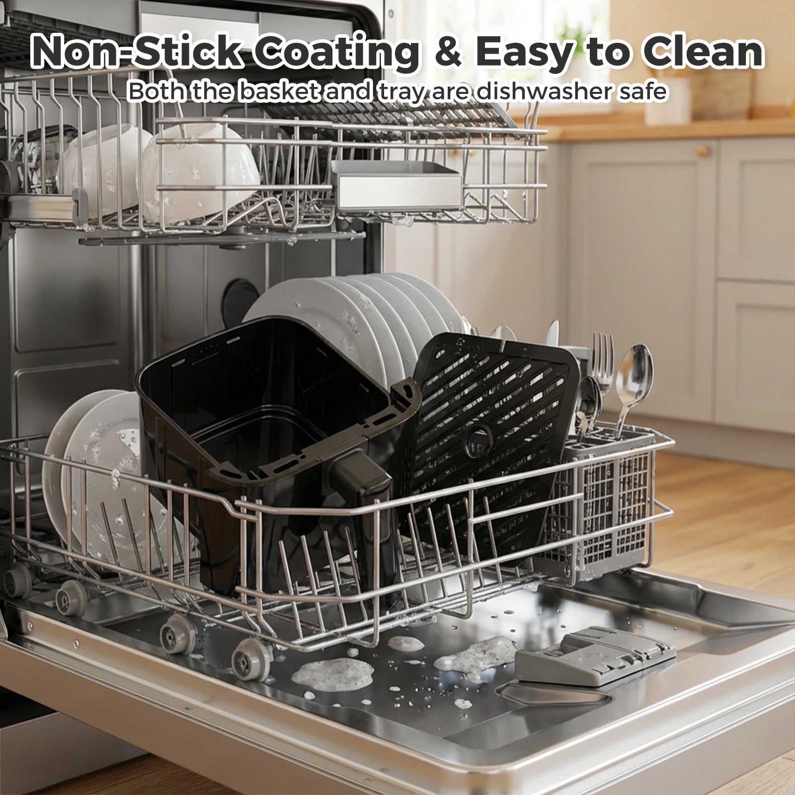 Gianna 3 Qt Air Fryer, 4-in-1 Air Fry, Roast, Reheat & Dehydrate, Nonstick Basket, Black