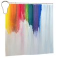 thumbnail image 2 of Polyester Fiber Shower Curtain, Colorful Oil Painting Shower Curtain, Metal Buckled Eye Waterproof Shower Curtain, Can Be Washed-72x72in, 2 of 8