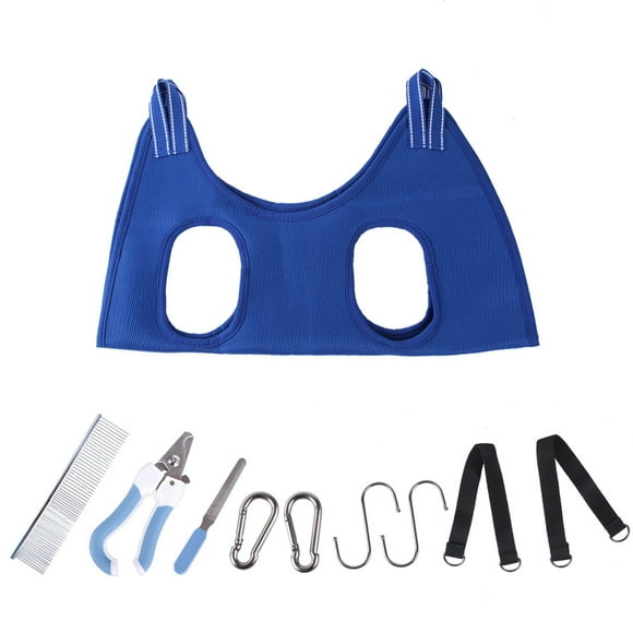 10-piece set Pet Dog Grooming Hammock Harness with Nail Clippers, Nail File, Comb,Breathable Dog Hammock Restraint hammock, Dog Grooming Sling Helper for Cats & Dogs Nail Trimming/Clipping
