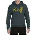 thumbnail image 2 of Wild Bobby, King Gold Script, Pop Culture, Unisex Graphic Hoodie Sweatshirt, Charcoal, Large, 2 of 4