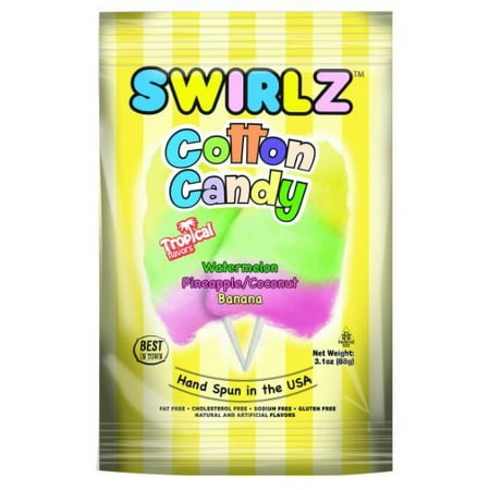Tropical Swirlz Cotton Candy, 3.1 oz, 12 Ct