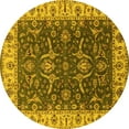 thumbnail image 1 of Ahgly Company Indoor Round Oriental Yellow Traditional Area Rugs, 4' Round, 1 of 4