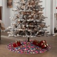 thumbnail image 4 of Bingfone Christmas Tree Skirt Mat Christmas Decoration Interior 36" -Apricot color Skull flower, 4 of 6