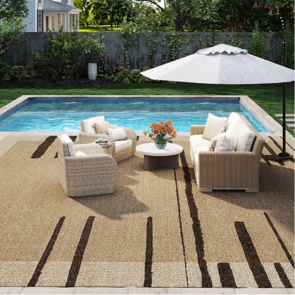 Cocosity 8' x 10' Natural Jute Area Rugs for Indoor Patios Balconies