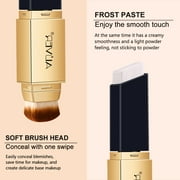 Aliver Foundation Stick Makeup 2-in-1 Color Changing Foundation Stick Flawless Concealer with Cosmetic Brushes, Ivory White