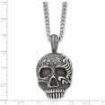 thumbnail image 5 of Stainless Steel Antiqued & Textured Skull 24In Necklace Made In China -Jewelry By Sweet Pea, 5 of 8