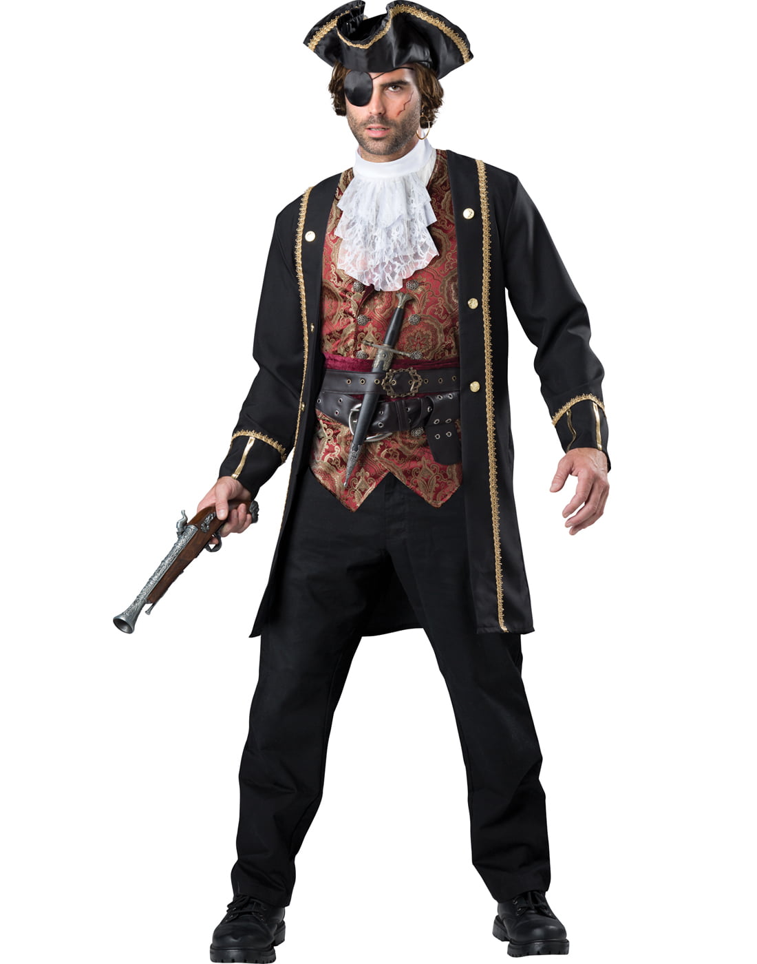 Pirate Captain Mens Costume Adult Fancy Dress Outfit 