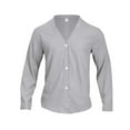 thumbnail image 1 of Long Cardigan pour Hommes, Manches Longues, Col en V, Décontracté et à la Mode, Couleur Unie, 1 of 3