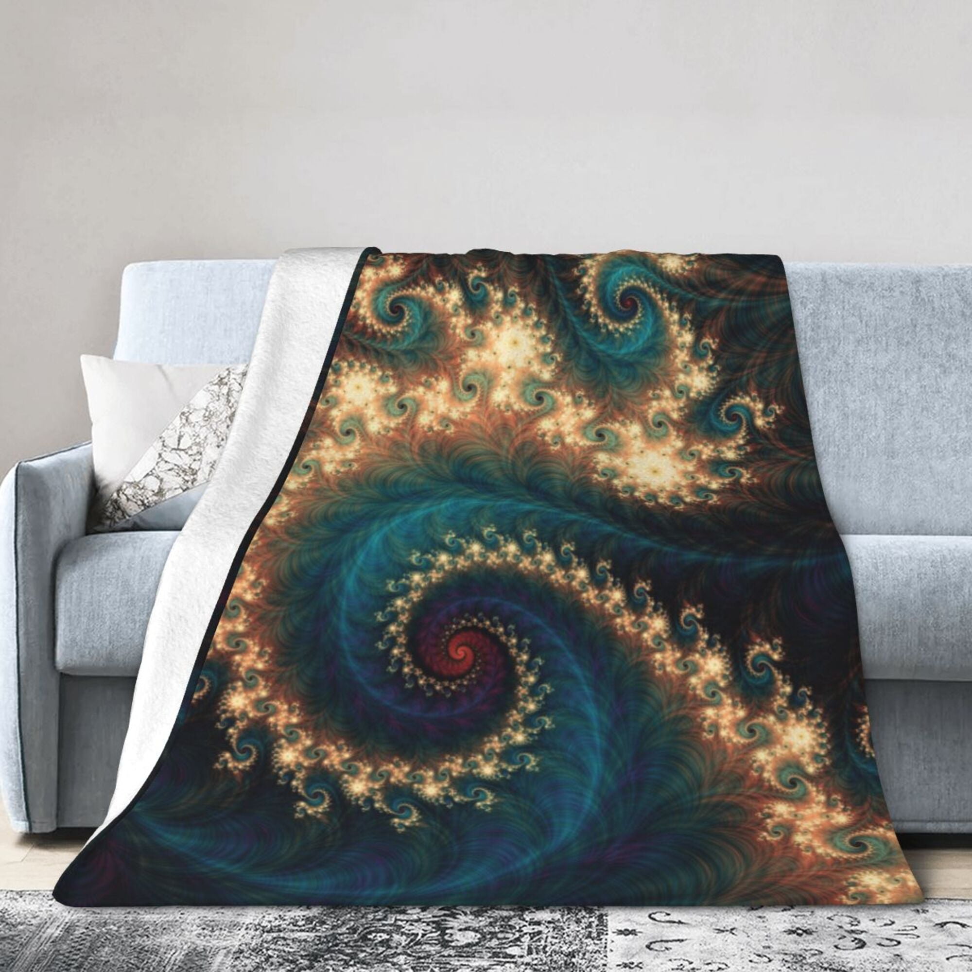 Burnt Sky Petals Gold Ultra-Soft Micro Fleece Blanket 50