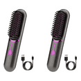 thumbnail image 2 of 2X Wireless Hair Straightener Brush Fast Heated Straightener Brush Third Gear Adjustable Hair Curler Heating Comb, 2 of 10