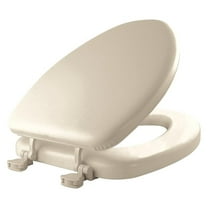 113EC 006 Soft Toilet Seat Easily Removes, ELONGATED, Padded with Wood , Bone