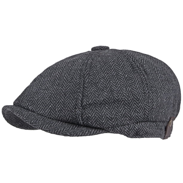 Sombrero octogonal de estilo europeo y americano para hombre, con patrón de espiga, sombrero progresivo retro británico, sombrero literario juvenil con lengua de pato, sombrero de vendedor de