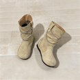 thumbnail image 5 of Girls Winter Boots Kids Snow Shoes Faux Suede Upper Fleece Lined Mid Calf Boot Pull-On Non Slip Outsole for Cold Outdoor Daily Wear, 5 of 9