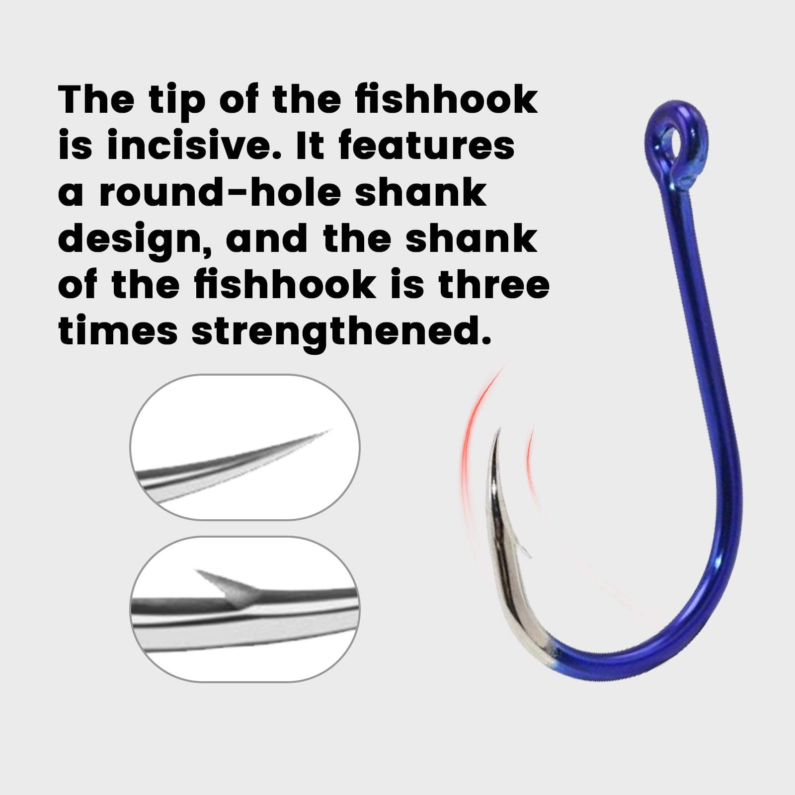 blue fishing hooks Circle Saltwater, 35pcs Inline Wide Gap Circle Hooks Stainless Steel Big Game Hooks Short Shank for Tuna Bass Bluegill Saltwater Freshwater 5/0 : Sports & Outdoors line fishing and live BBBF 10pcs Pointed Blue Fishing