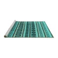 thumbnail image 2 of Ahgly Company Machine Washable Indoor Round Solid Turquoise Blue Modern Area Rugs, 7' Round, 2 of 4