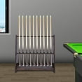 thumbnail image 3 of Pool Stick Holder Floor Stand, 10 Pool Cue Rack for Billiard Room or Club, Made of Wood, Easy to Assemble, 3 of 16