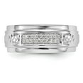 thumbnail image 4 of Diamond2Deal 14K White Gold 1/8 carat Diamond Trio Men's Wedding Band Size 10, 4 of 7