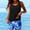 Blue, variant on Honeeladyy Womens Tankini Set with Shorts Slim Fit Stretch Printed Bathing Suit Two Piece High Waisted Swimsuit Blue XXL