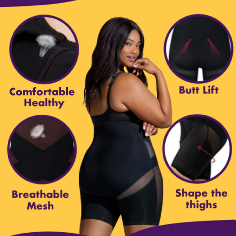 LowProfile Shapewear for Women Tummy Control Plus Size Underwear High  Waisted Panties Cross Compression Butt Lifter Body Shaper Shorts Black M 