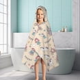 thumbnail image 6 of Beige Princess Carriage Pattern Hooded Bath Towel，50"x30" for Ages 3 To 12 Kids, Quick Dry Lightweight Soft Microfiber Hood Beach Towel Cover Up for Kids, 6 of 7