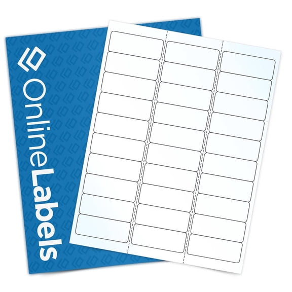 OnlineLabels 2.625" x 1" Labels - Clear Gloss - Inkjet - 10 Sheets, 300 Labels