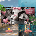 thumbnail image 5 of 1 Pcs 2D Flat License Plate Covers & Frames, Cow in Bucket with Ice Cream For Decorative Front, Waterproof For Decoration Aluminum License Plate Covers & Frames Cover For Men Women, 12" X 6", 5 of 7