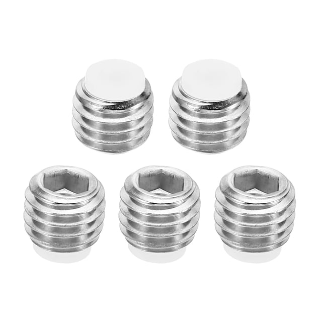 Unique Bargains M10x8mm Nylon Tip Grub Screw Hex Socket Head Cup Point Anti Slip Set Screws Internal Hex Drive Hardware 5 Pack