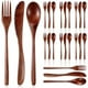 thumbnail image 2 of Cuchara de Madera Tenedor Cuchillo Juego de Cubiertos Juego de Utensilios de Madera (48 Piezas), 2 of 5