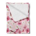 thumbnail image 2 of Floral Soft Flannel Fleece Throw Blanket, Chinese Plum Patterns Spring Blossoms Motifs with Buds Natural Art, Cozy Plush for Indoor and Outdoor Use, 50" x 70", Baby Pink Pastel Pink, by Ambesonne, 2 of 5