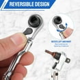 thumbnail image 5 of AEVXKHI 2 Sets Mini Ratchet Wrench Set, Chrome Vanadium Steel 2 in 1 Flex Head Ratchet Wrench, Reversible 1/4 Inch Drive Ratchet and Bit Driver with 10 Bits, 5 of 10