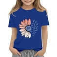 thumbnail image 2 of XIMIN T-Shirts Filles Graphiques Tournesol Manches Courtes Col Rond Coton Coupe Ample Décontractée Été, 2 of 5