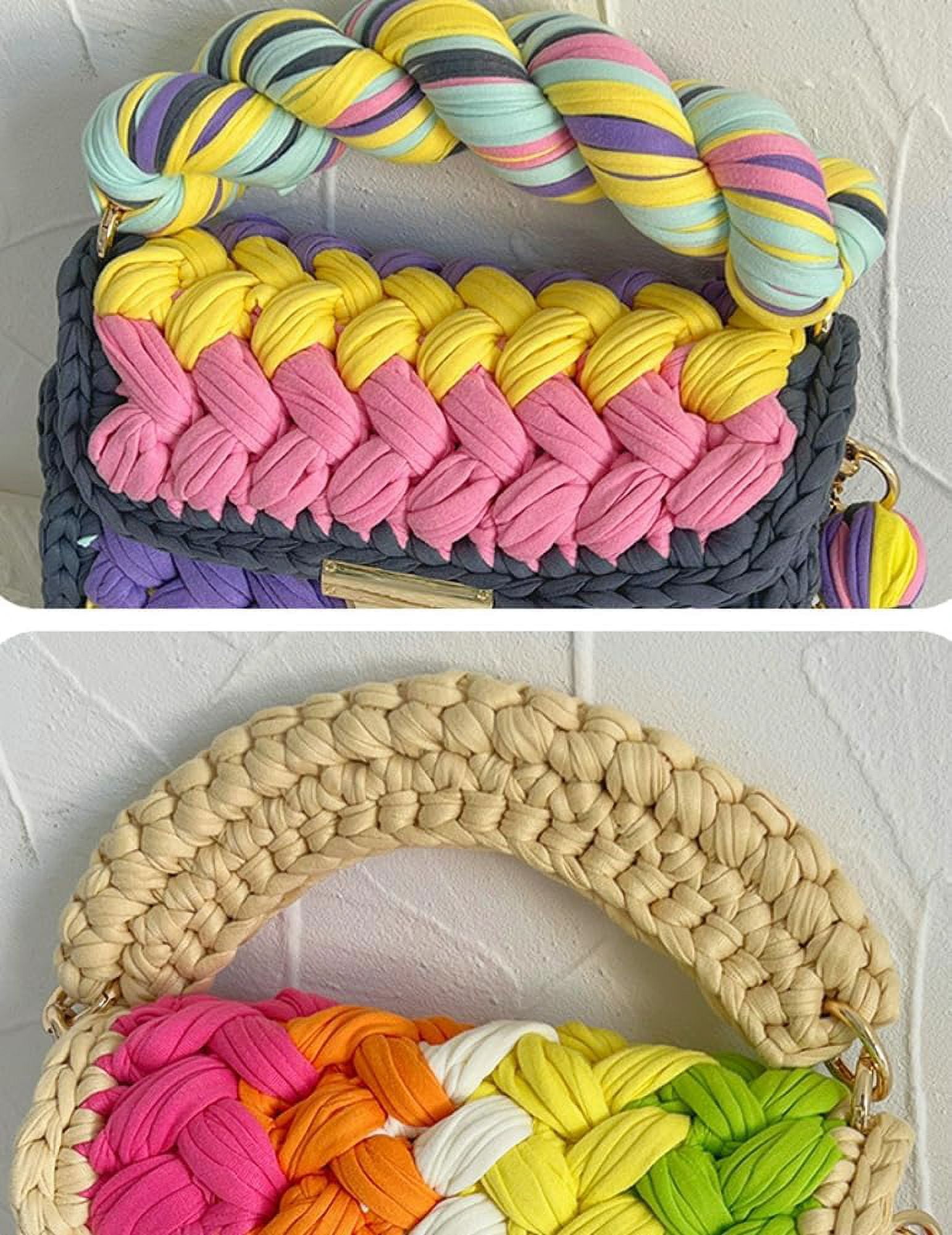 Women's Handbags Wallets Crossbody Bags Women's Thick Line Knitting Shoulder Bags Crochet Handbags Hand Knitting Handbags Clutch Flap Evening Bags