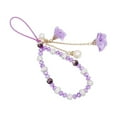 thumbnail image 1 of Sidaley Correas para teléfono móvil, cordón de flores de cristal, correa de llavero con cuentas a la moda, de cuerda colgante, adornos para Electrónica Violeta, 1 of 6