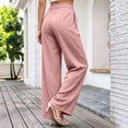 thumbnail image 6 of Cagogo Women Plus Size Wide Leg High Waisted Lounge Pant with Pockets Solid Casual Vacation Long Trousers Baggy Palazzo Pants, Pink XL, 6 of 6