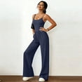 thumbnail image 5 of JULMCOMO Jumpsuits for Women Scoop Neck Spaghetti Strap Casual Rompers High Waisted Wide Leg Summer Loose Fit Overalls with Pockets Navy S, 5 of 6